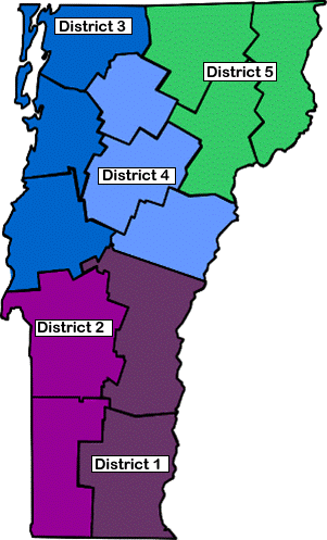 Map of the managment districts