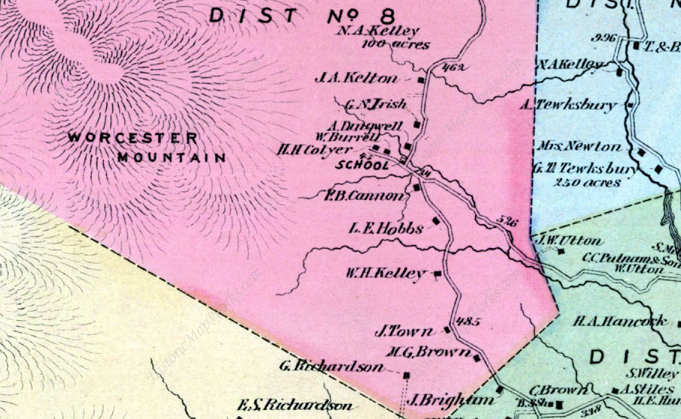 Beers map of Worcester from 1873